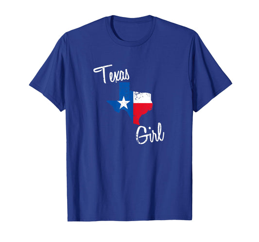 Texas Girl T-Shirt State Flag Distressed Gal Vintage Shirt T-Shirt