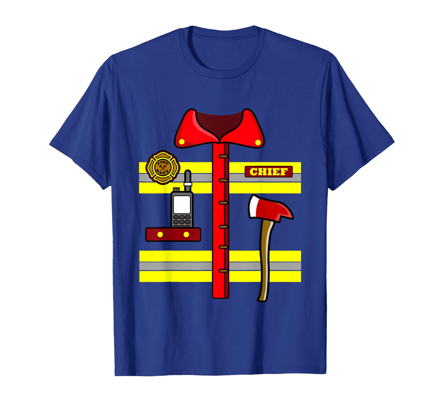 Adult Kids Halloween Fireman Firefighter Costume T-Shirt