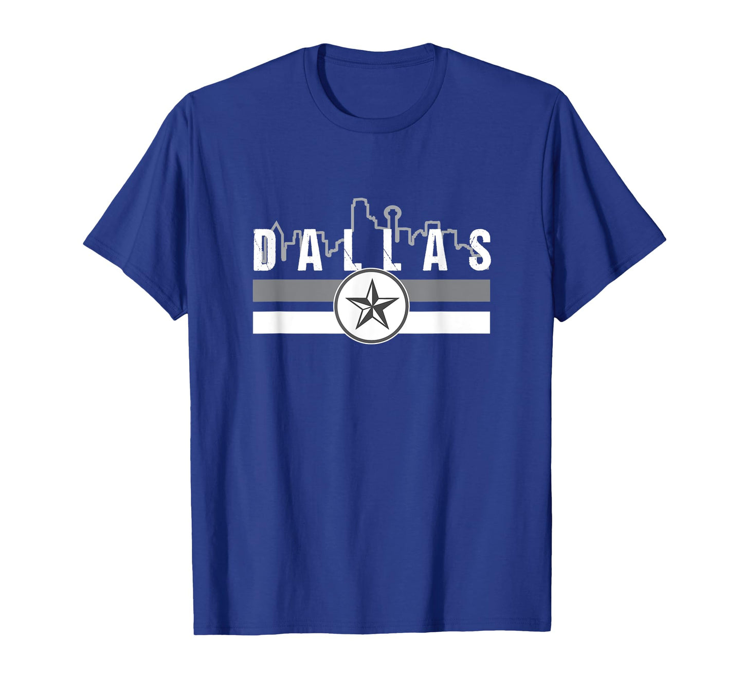 Blue & Grey TX Dallas Old School Throwback Dallas Fan T-Shirt