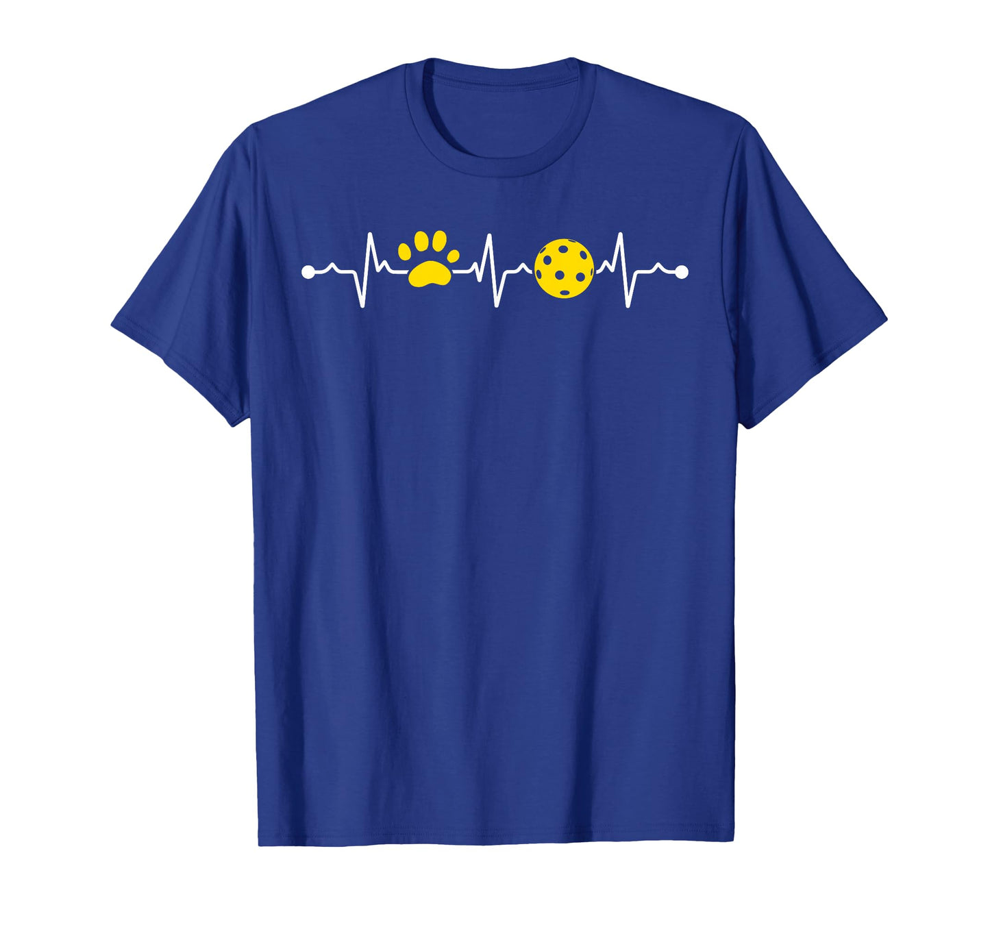 Funny Pickleball Player Heartbeat Dog Paw Heartbeat T-Shirt