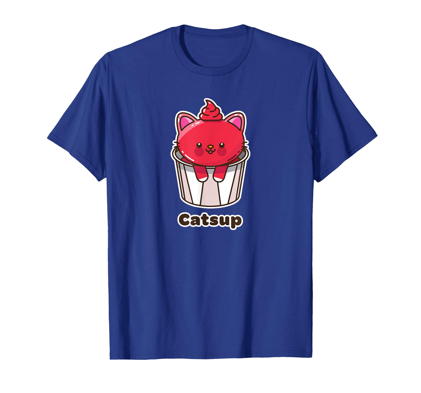 Kawaii Cat Catsup Ketchup Cute Fun Japanese Food Pun Gift T-Shirt for Men Women Kids