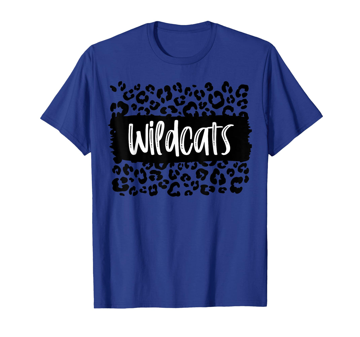 Wildcats Team Mascot School Spirit Game Night Leopard Print T-Shirt