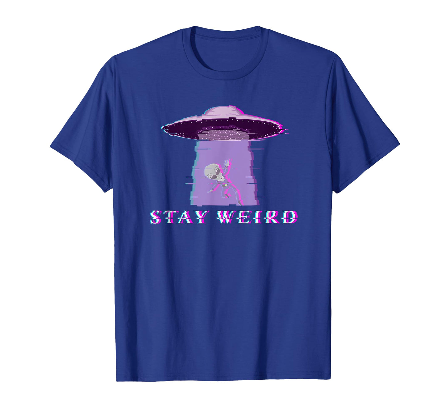 Alien Stay Weird UFO Vaporwave T-Shirt