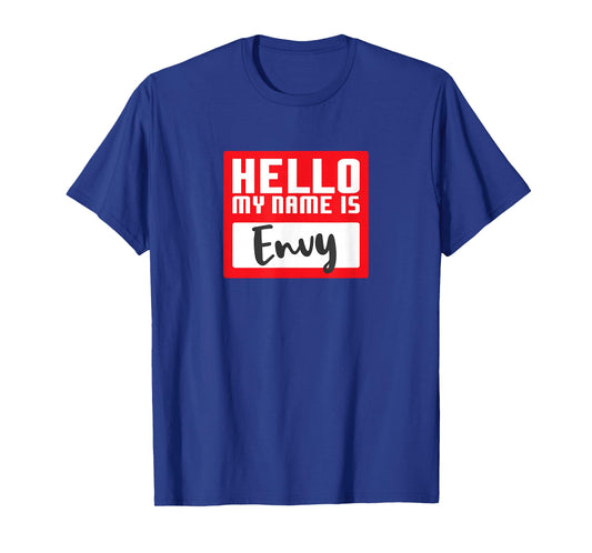 Funny Halloween Costume Hello My Name is Envy Pun Couples T-Shirt