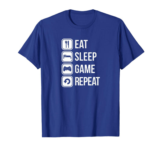 Eat Sleep Game Repeat Gaming Gamer New T-Shirt Tee Top Shirt T-Shirt