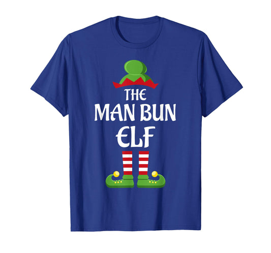 Man Bun Elf Family Matching Group Christmas T-Shirt