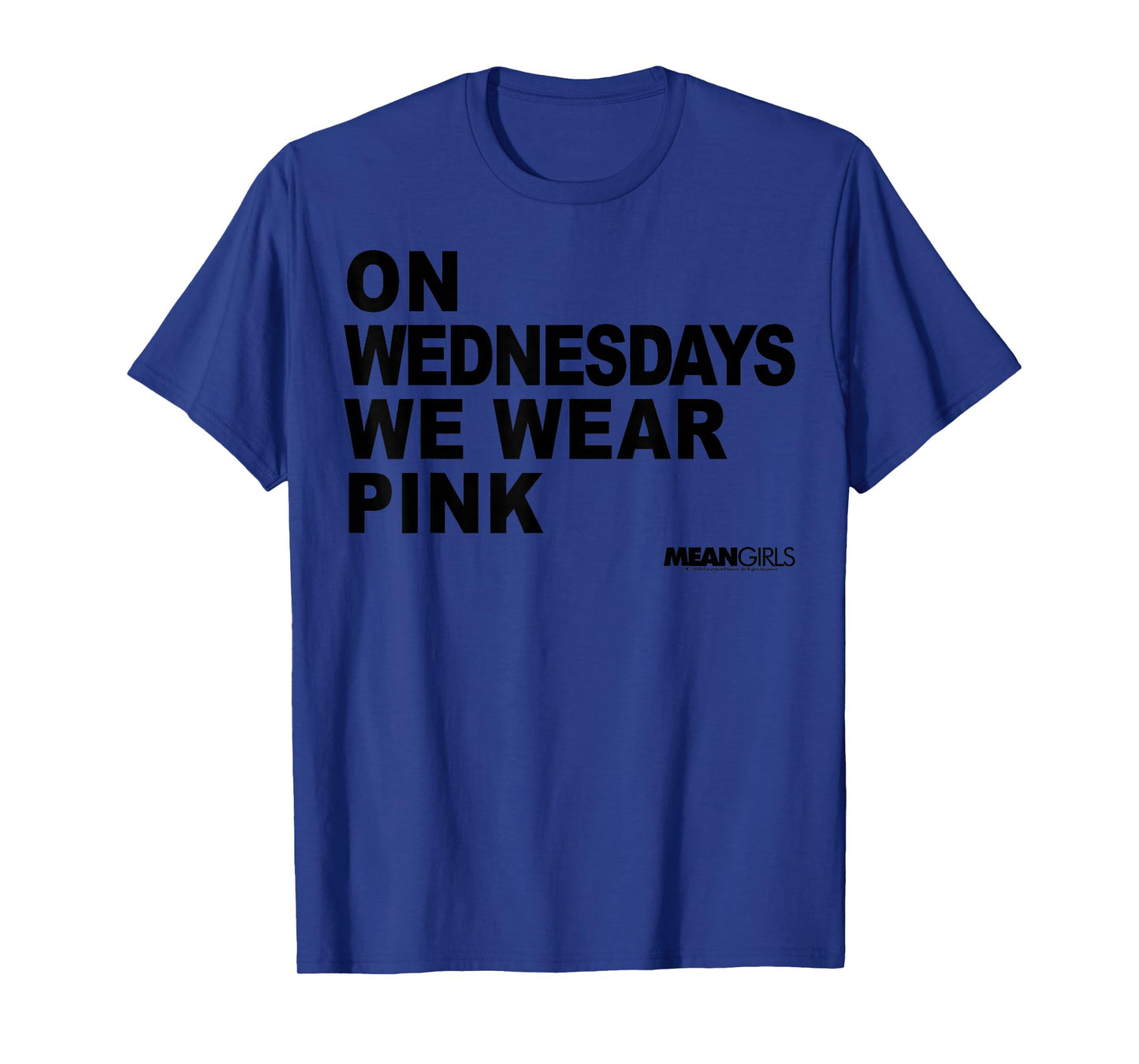 Mean Girls On Wednesdays We Wear Pink Stacked Text T-Shirt