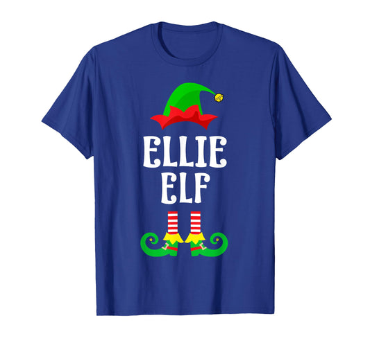 Ellie Elf Personalized Name Christmas Family Matching T-Shirt