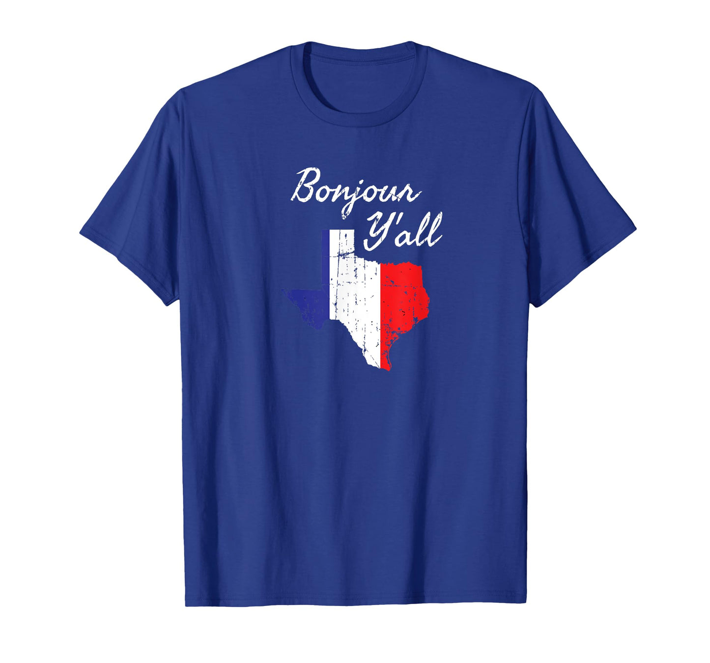 Funny Texas Gifts Bonjour Y'All French Flag Quote T-Shirt