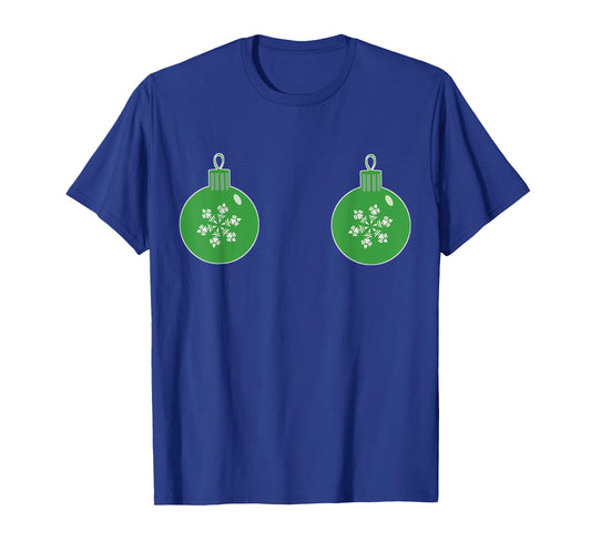 Christmas Ornament Boobs Green| Funny Sexy Holiday Shirt