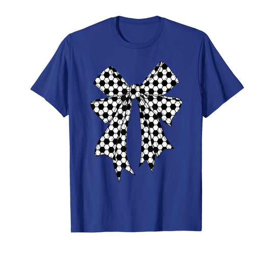 Cute Soccer Ball Coquette Bow For Women Girl Soccer Mom Mama T-Shirt
