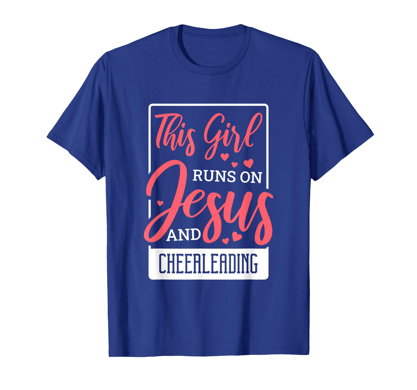 This Girl Runs On Jesus, Cheering Christian Cheerleader T-Shirt