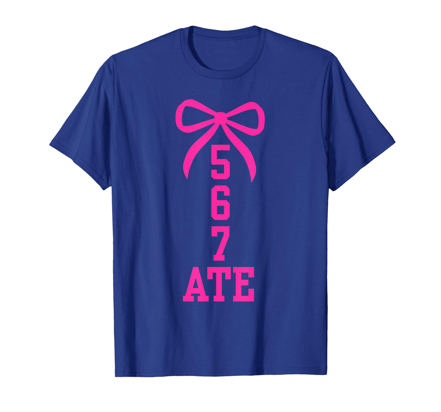 Five Six Seven Ate Cheer Dance Coquette Bow Pink Cheerleader T-Shirt