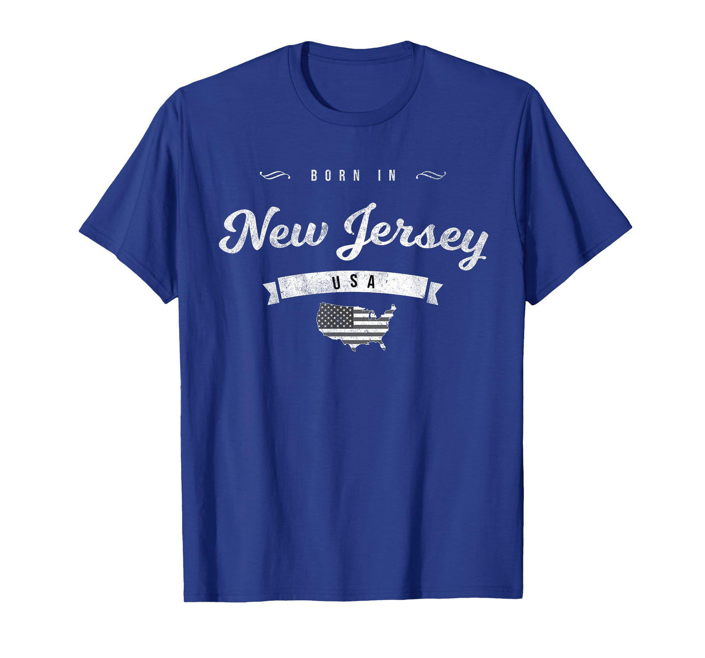 Born in New Jersey NJ Retro Vintage USA Map Flag T-Shirt