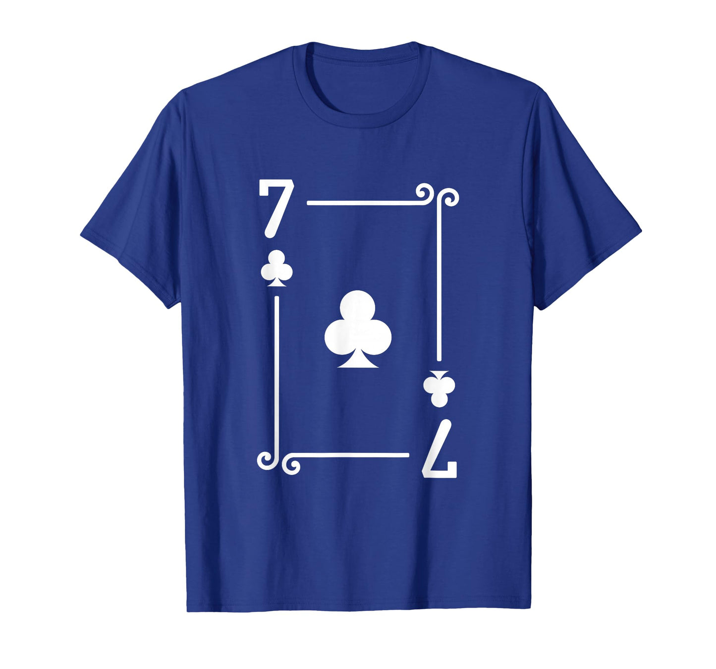 7 Clubs Playing Card Graphic - White Seven Card T-Shirt