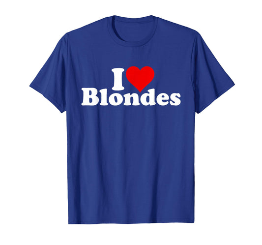 I Love Heart Blondes Blonde Hair T-Shirt