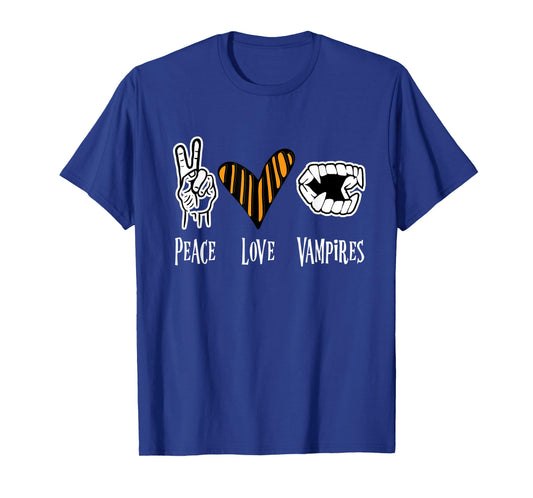 Halloween Vampire Outfit Men Women Kids Peace Love Vampire T-Shirt