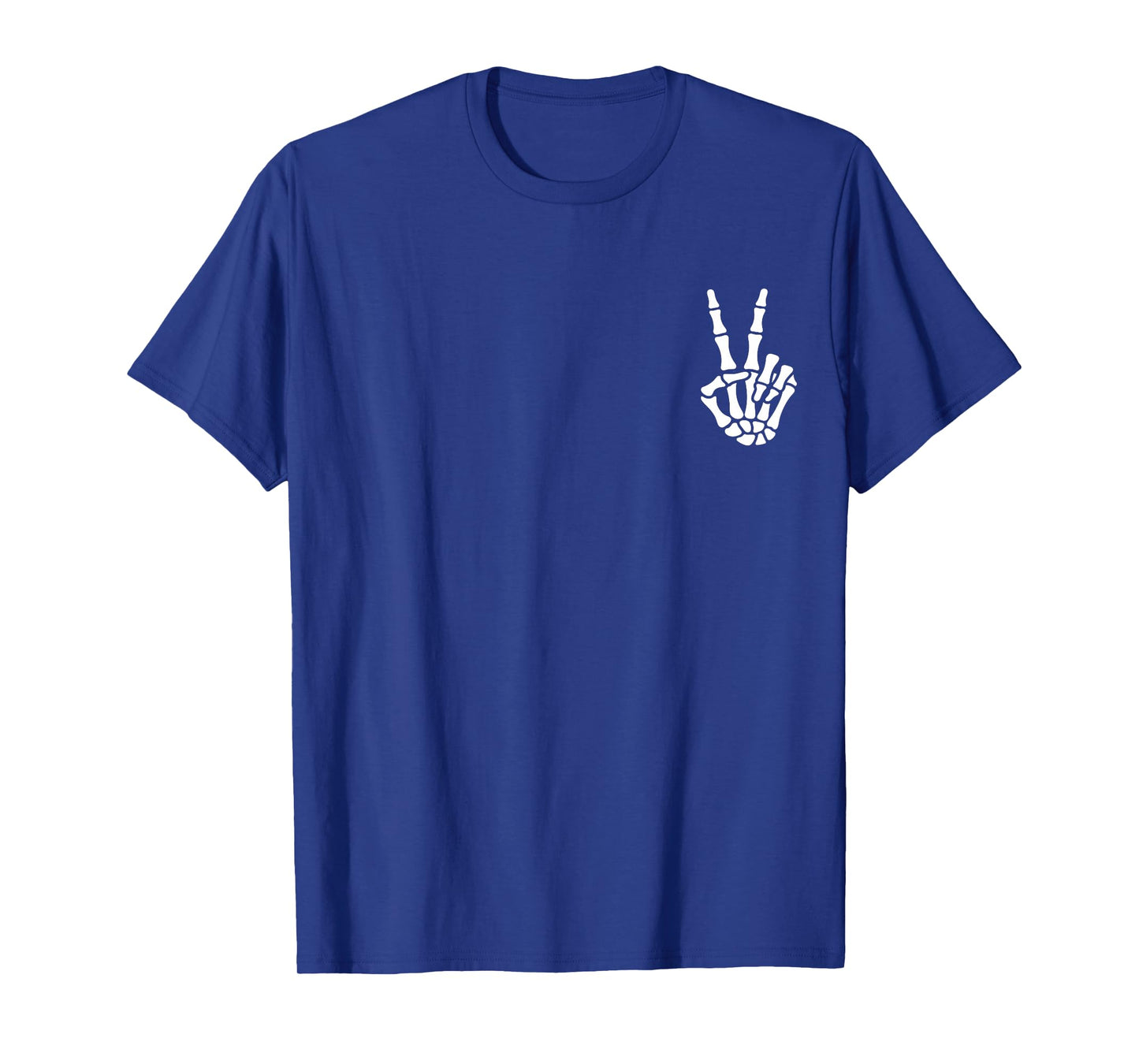 Skeleton Hand Peace Sign Bone Halloween Pocket Skeleton T-Shirt