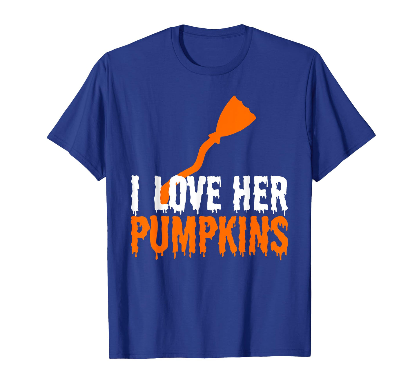 I Love His Broomstick I Love Her Pumpkins Halloween Couples T-Shirt