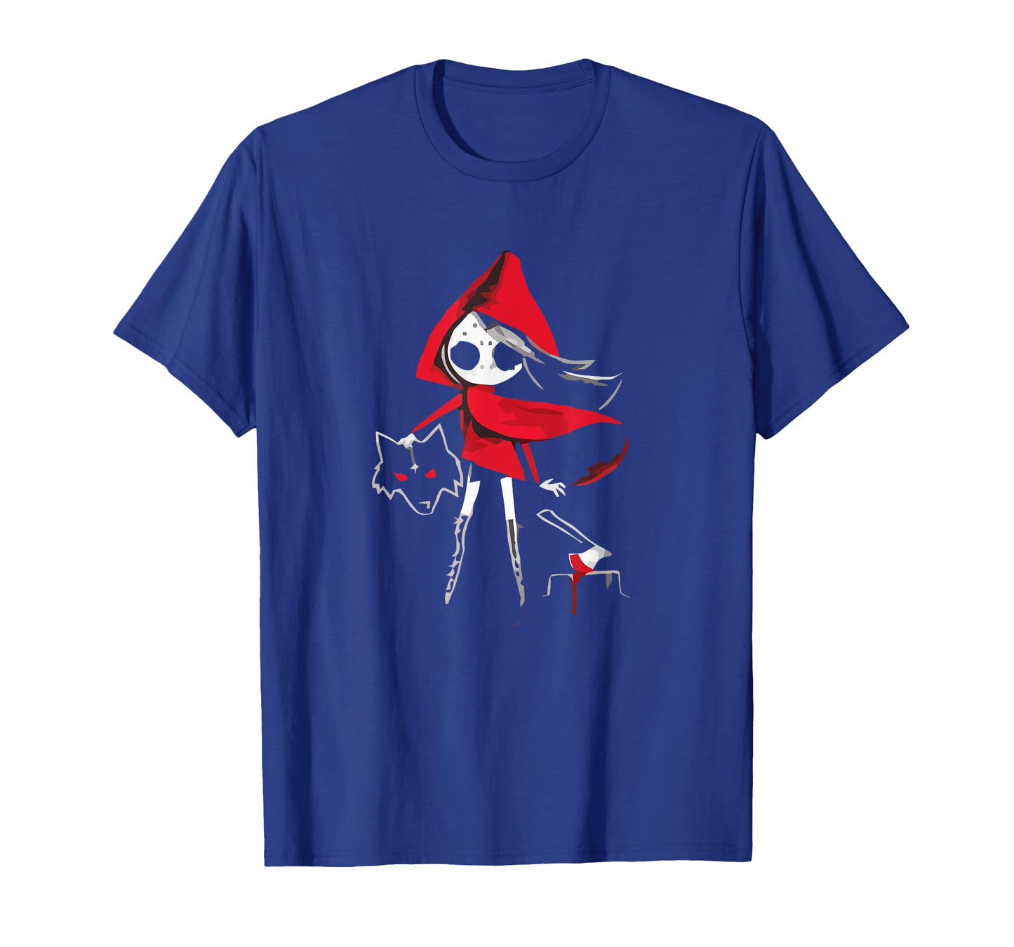Red Riding Hood Girl with Head of Wolf Scary Gothic Art T-Shirt