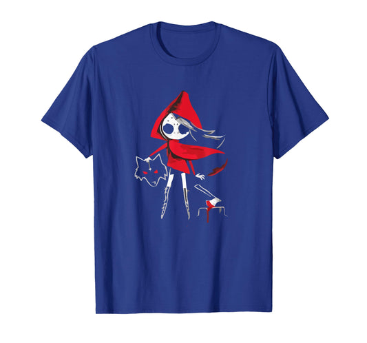 Red Riding Hood Girl with Head of Wolf Scary Gothic Art T-Shirt