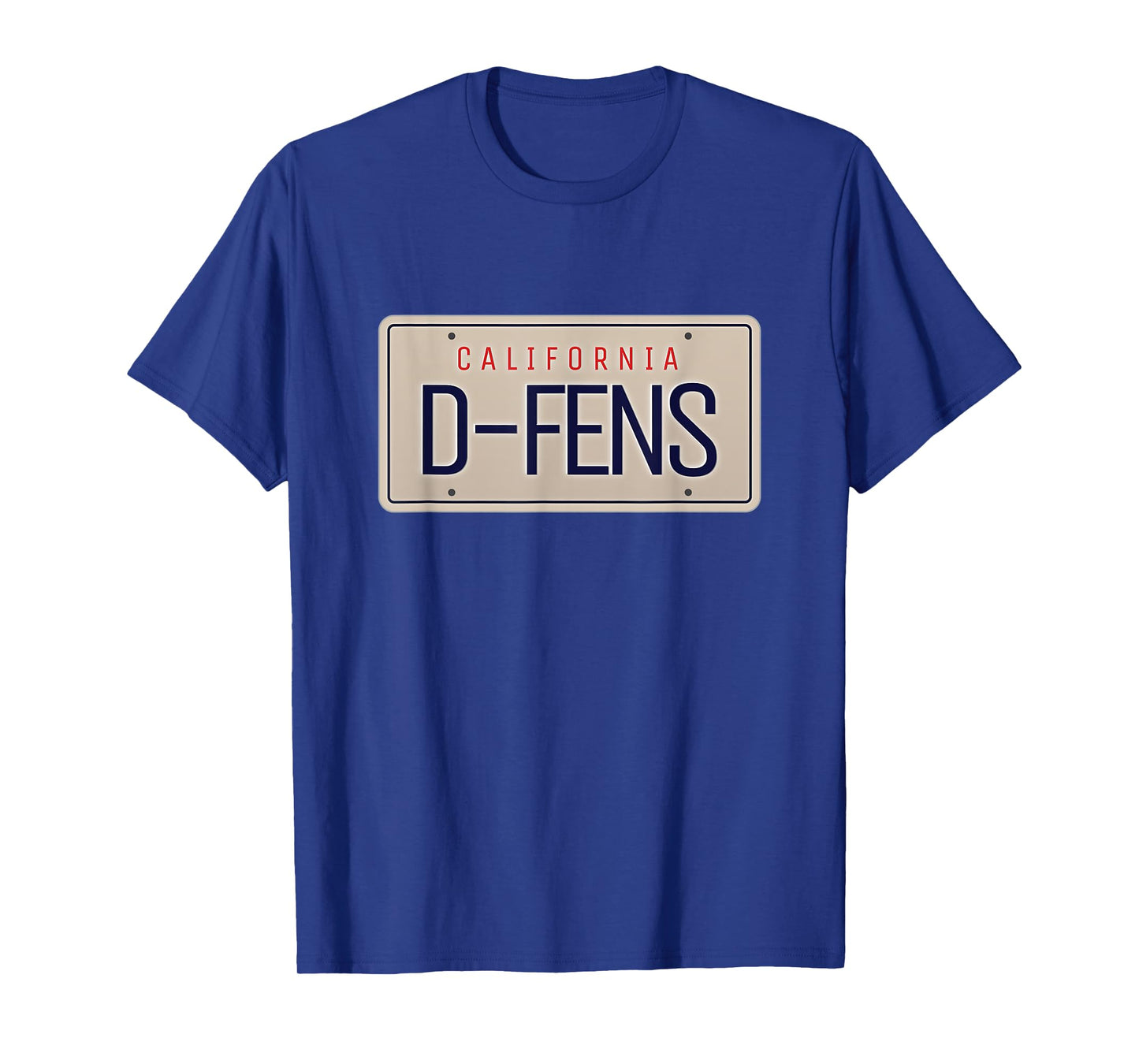 California License Plate D-FENS Pop Culture Fan T-Shirt