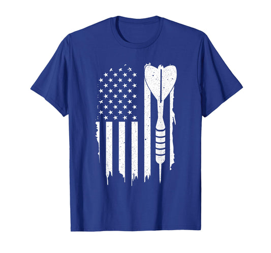 Darts American Flag Funny Darts Gift For Men Women Patriot T-Shirt