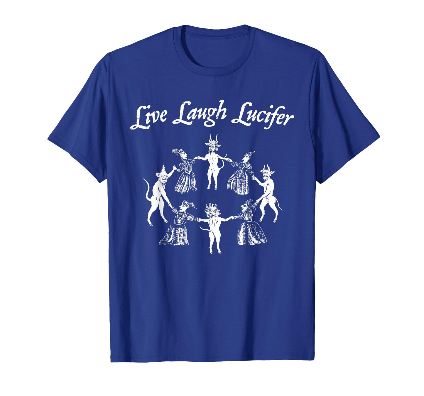 Funny Retro Live Laugh Lucifer Wicca Witchy Spooky Halloween T-Shirt