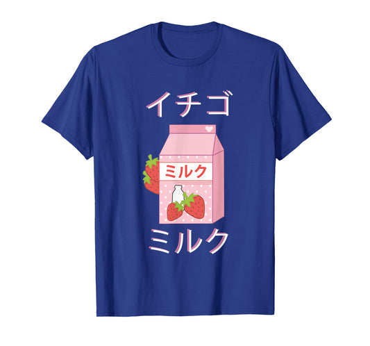Japanese Milk Carton T-Shirt Gift Strawberry milkshake Tee T-Shirt