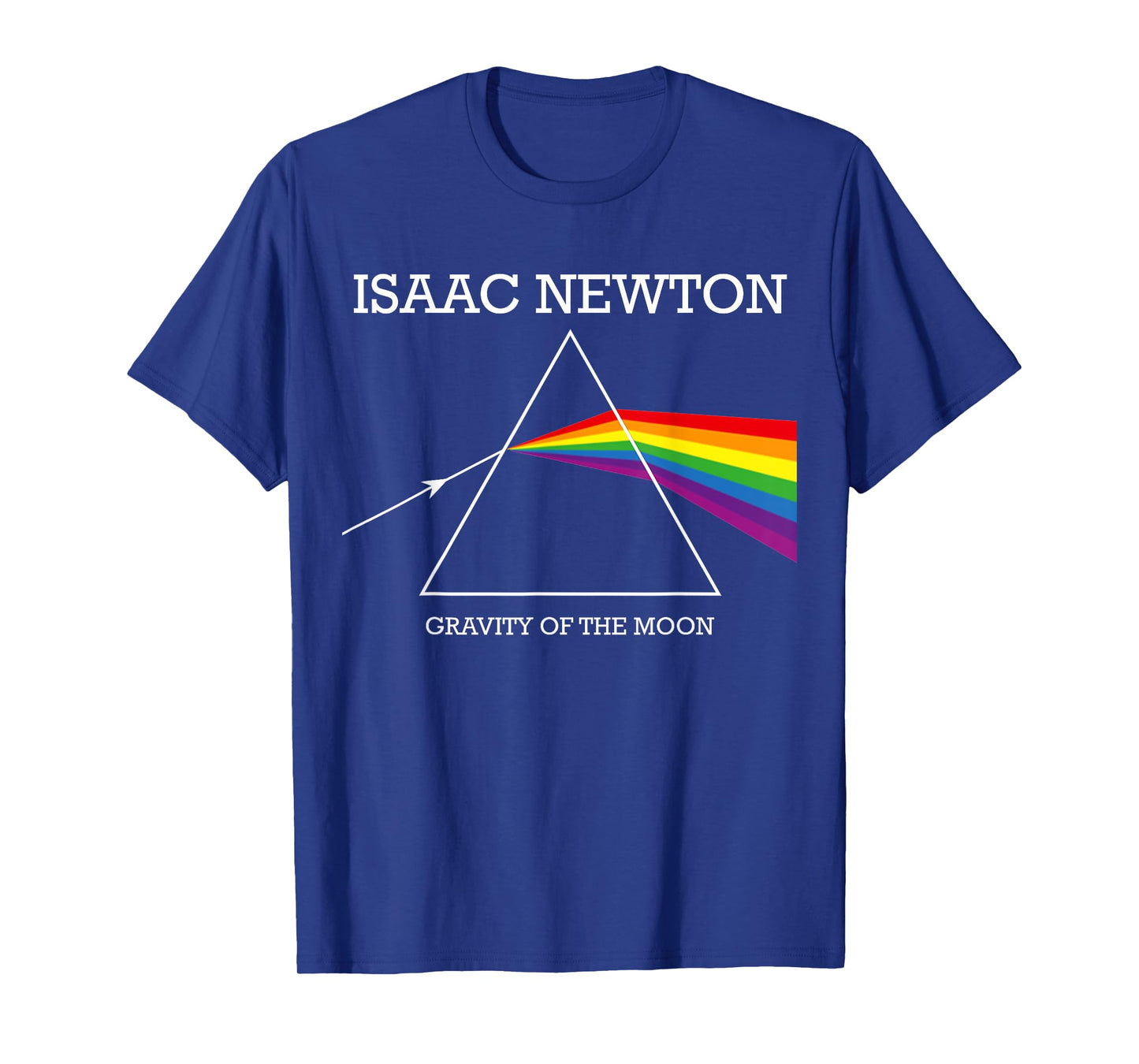Nerdy Isaac Newton Prism Gravity of the Moon Rock Music Geek T-Shirt