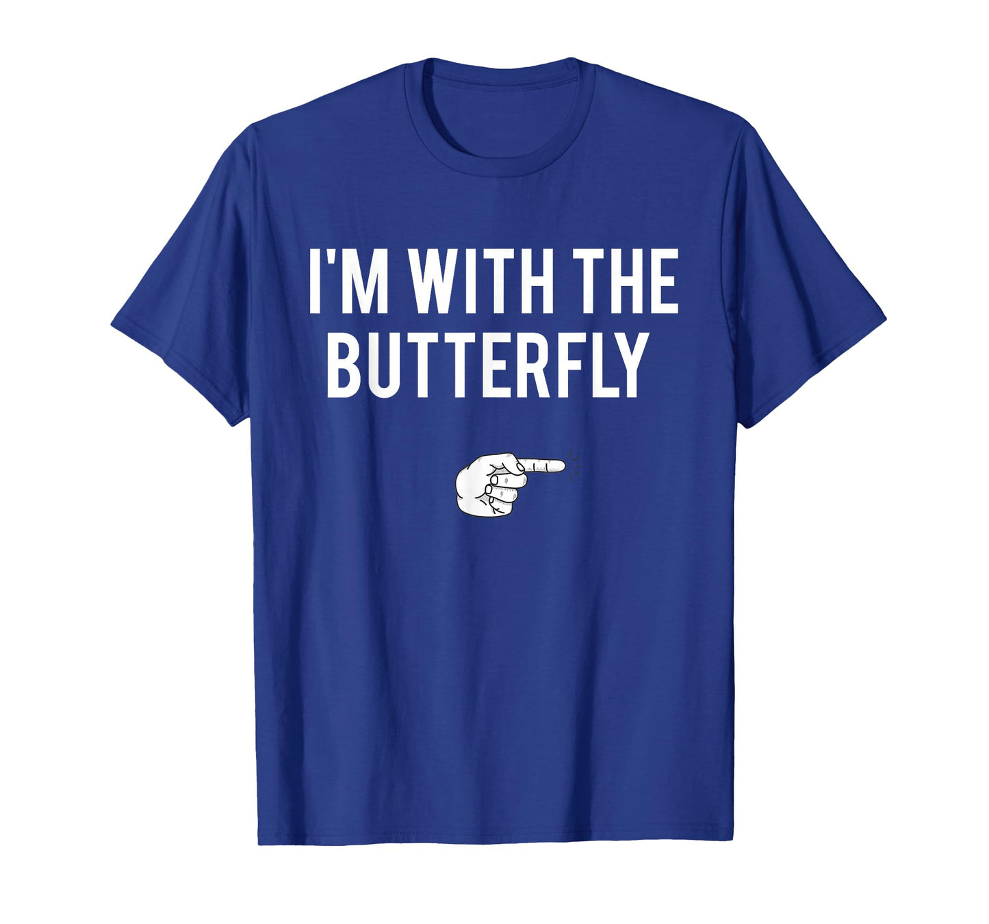 I'm With Butterfly Halloween Costume Party Matching Couple T-Shirt