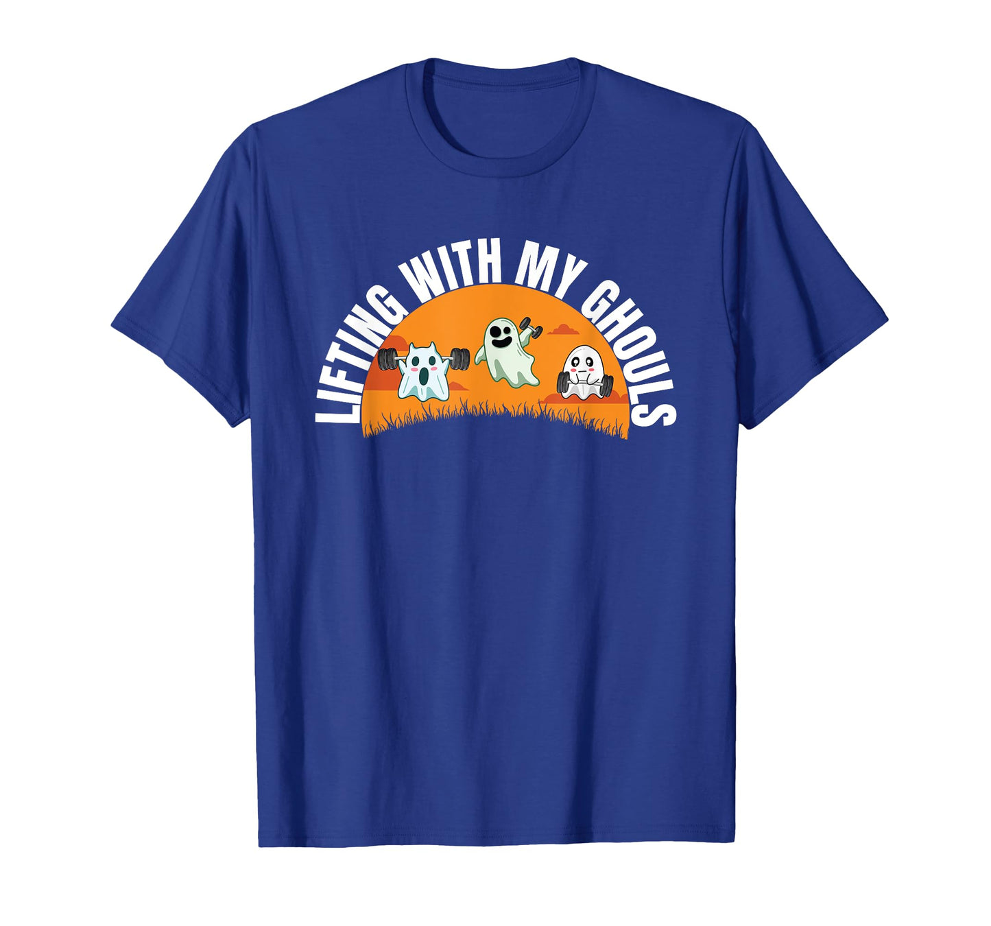 Lifting With My Ghouls Ghost Lifting Gym Workout Hallloween T-Shirt