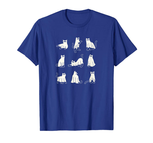 Funny Halloween Ghost Cats for women kids T-Shirt
