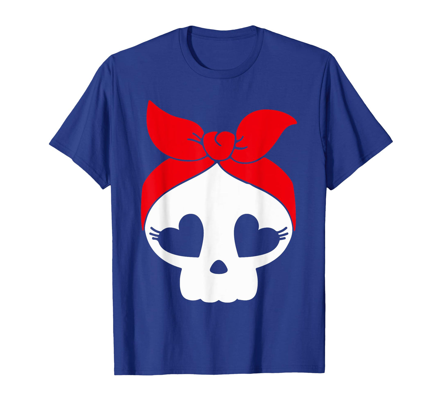 Skeleton Hear Eyes Lazy Halloween Costume Cute Skull Bandana T-Shirt