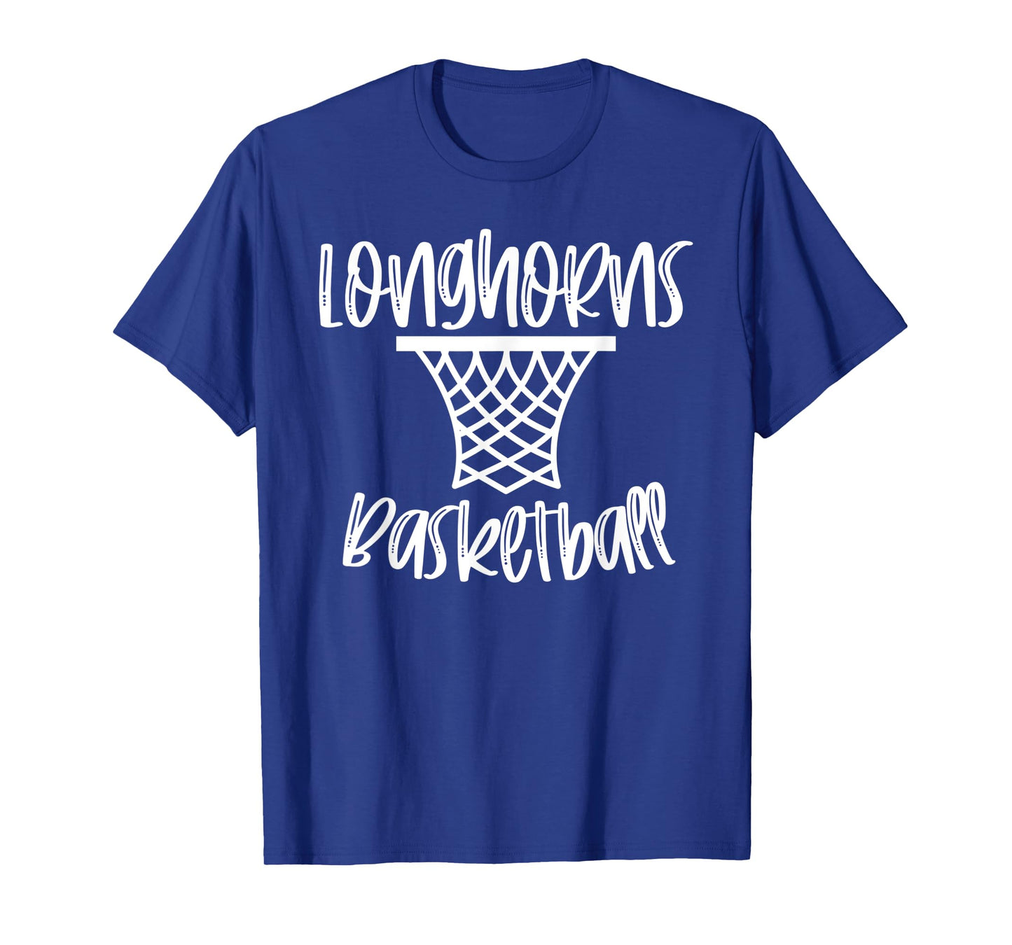 Longhorns Basketball Team Mascot School Spirit Game Night T-Shirt