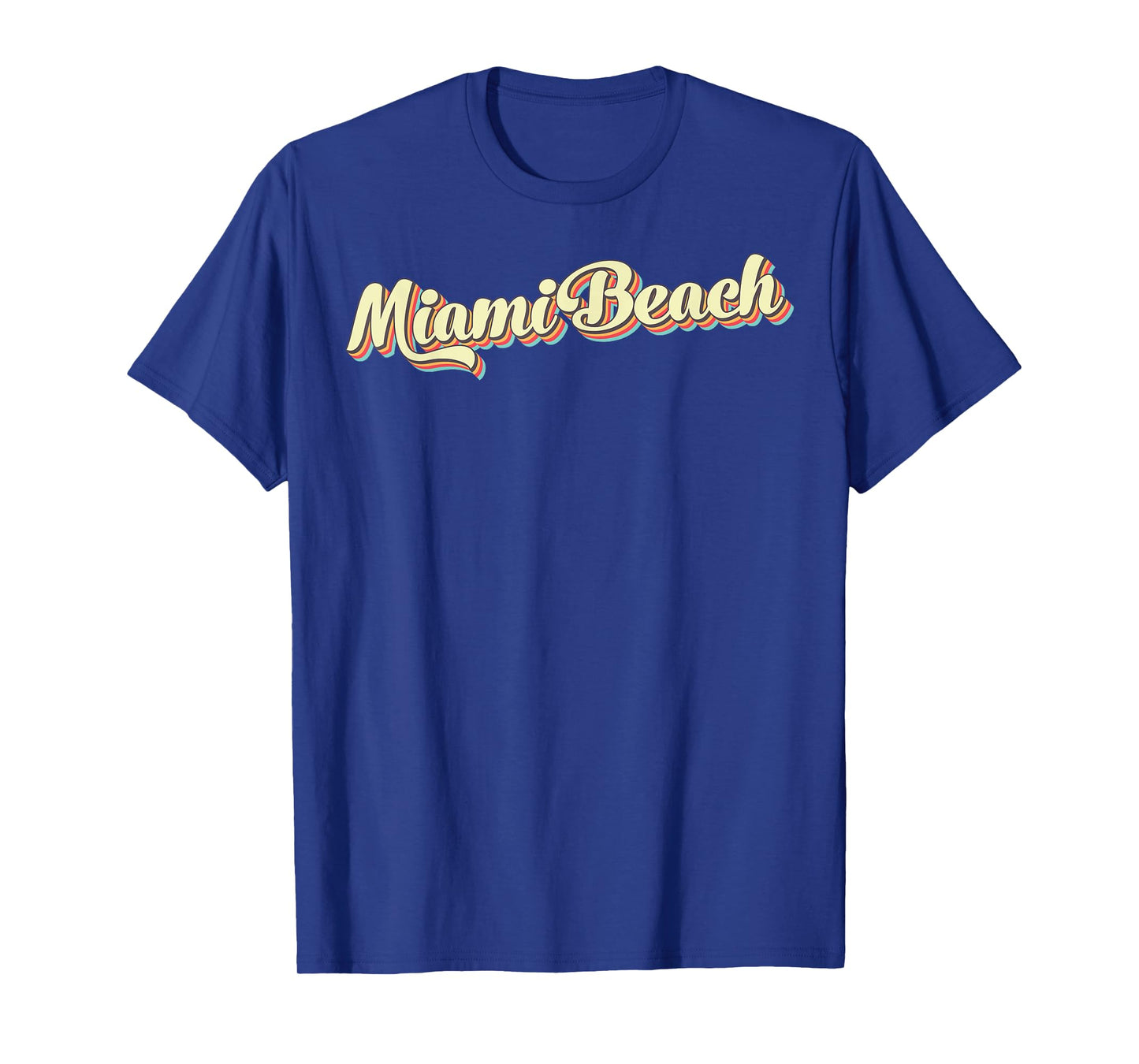 Miami Beach TShirt Retro Art Baseball Font Vintage T-Shirt