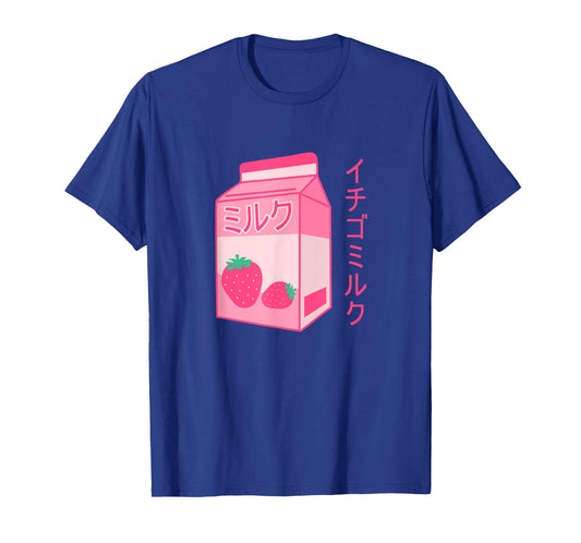 Pink Strawberry Milk Japanese Kawaii Retro 90s Anime T-Shirt