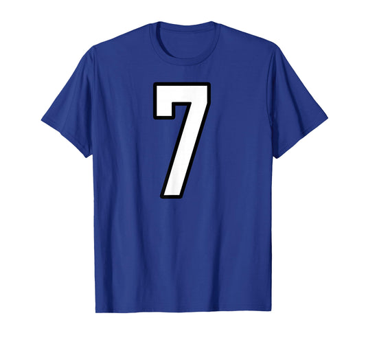 White and Black Sports Number 7 Jersey Uniform Player T-Shirt
