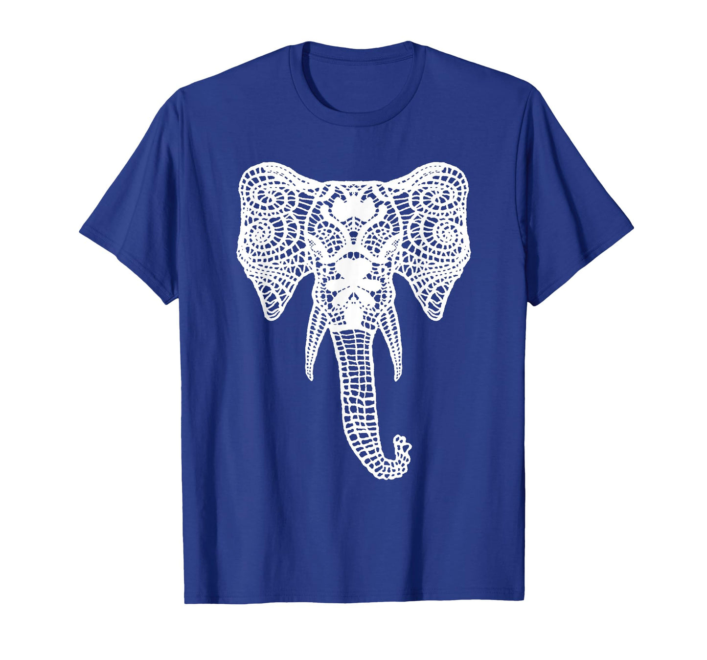 Elephant Design Elegant white Lace Elephant Head T-Shirt