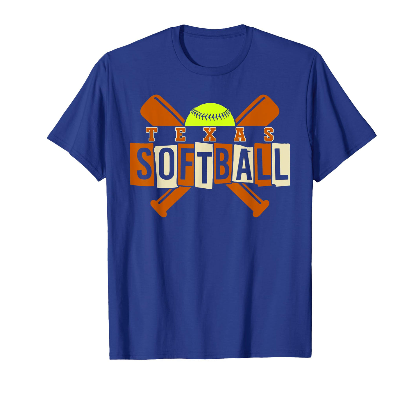 Texas Softball Vintage Mens Kids Team Retro Softball Fan T-Shirt