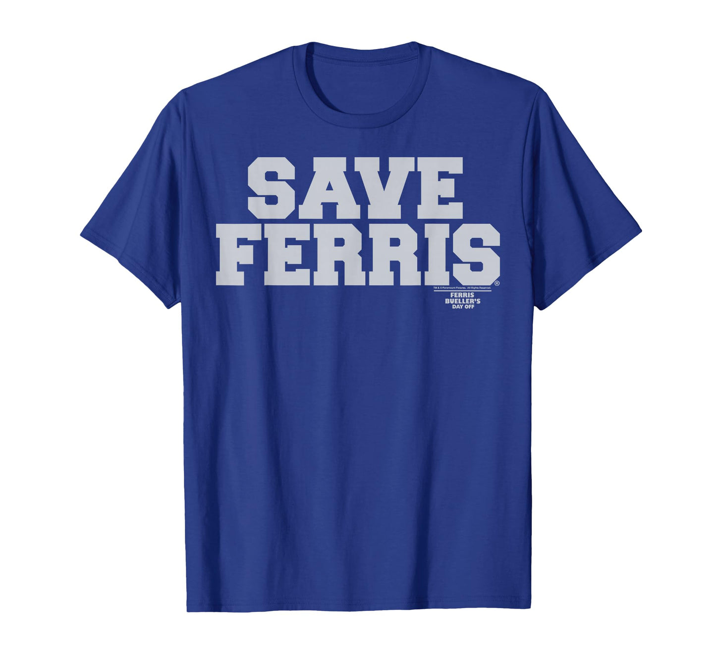 Ferris Bueller's Day Off Save Ferris Bold Gray Text T-Shirt