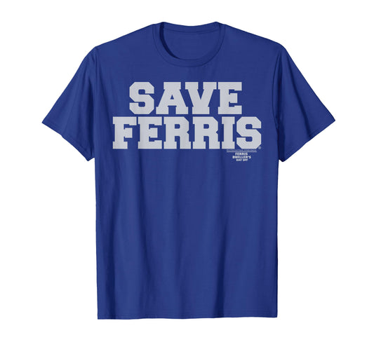 Ferris Bueller's Day Off Save Ferris Gray Typography Graphic T-Shirt