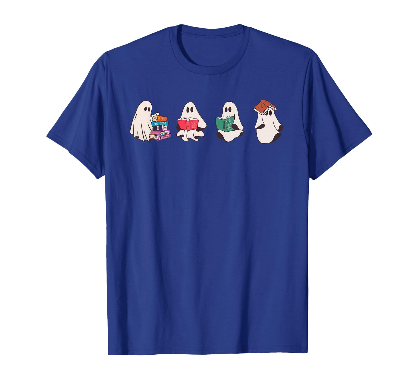 Ghost Bookish SJM Book Reader Halloween Boo Cute Retro T-Shirt