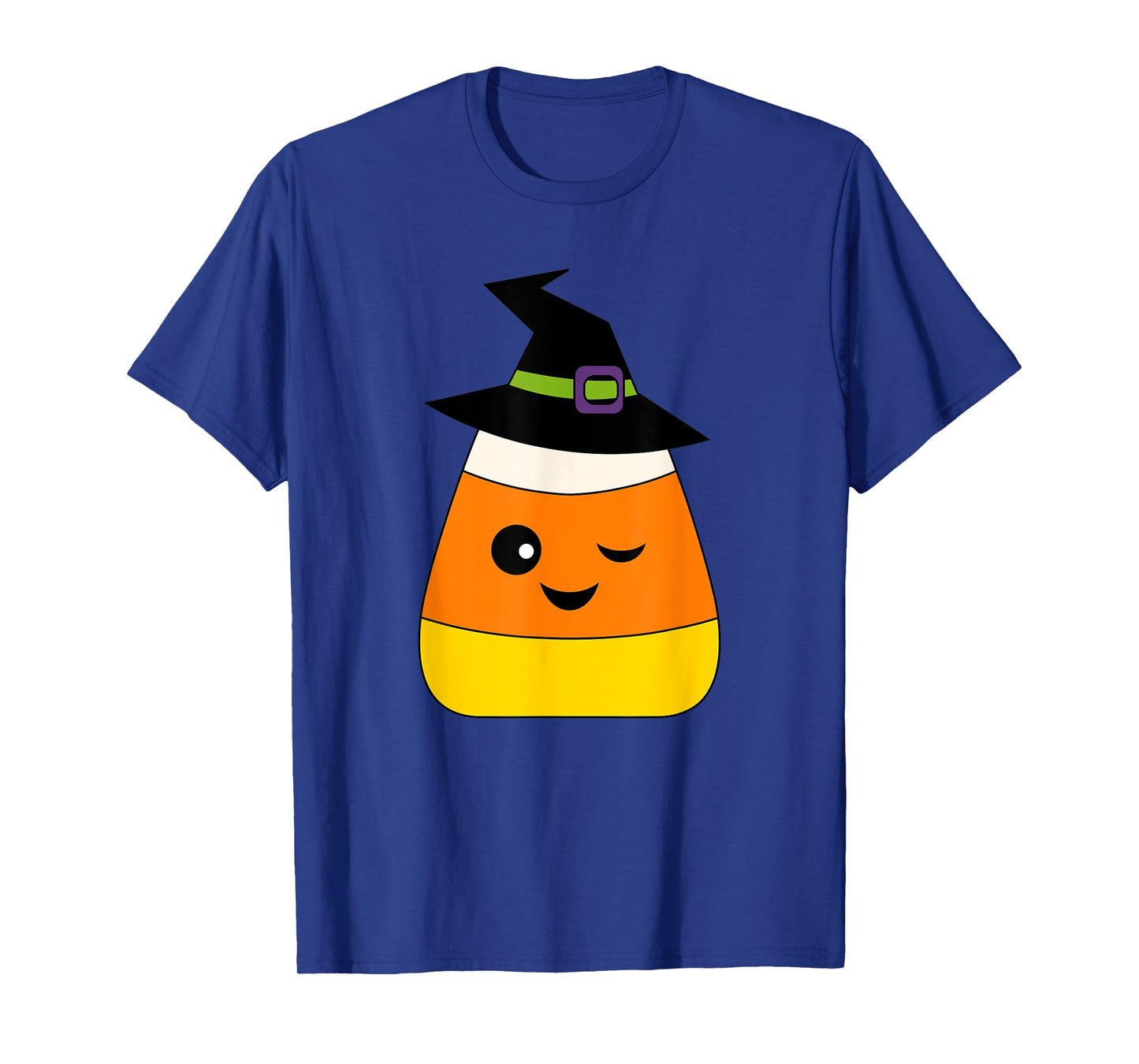 Candy Corn Emoticon Winky Face Witch Funny Halloween T-Shirt