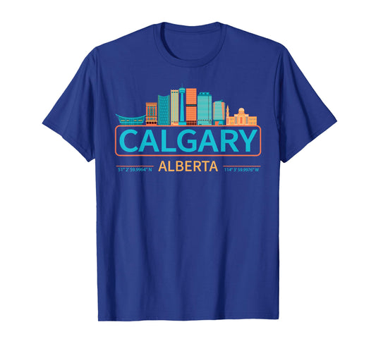 Calgary Alberta Skyline colored, Travel to Calgary T-Shirt