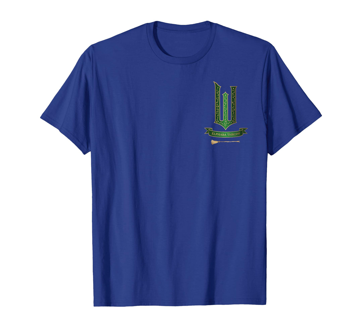 Wicked Movie Logo Elphaba Green And Gold Broom T-Shirt