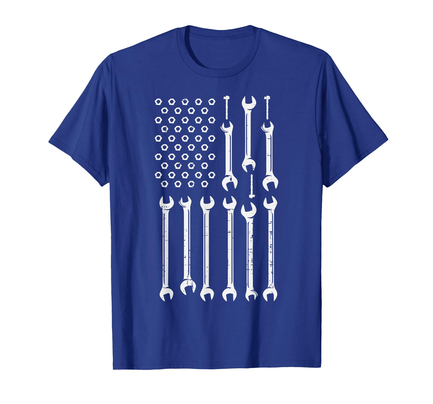 Mechanic Nuts Bolts Wrench Flag Car Auto Patriot Men Women T-Shirt