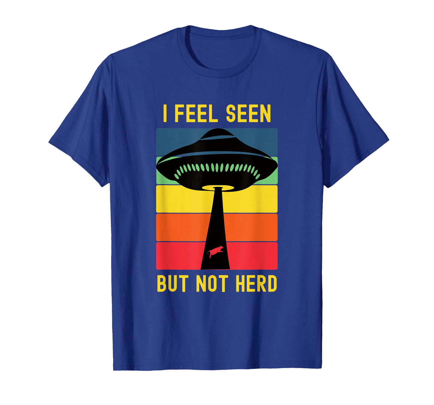Funny Alien Abduction UFO Extraterrestrial Cow Introvert T-Shirt
