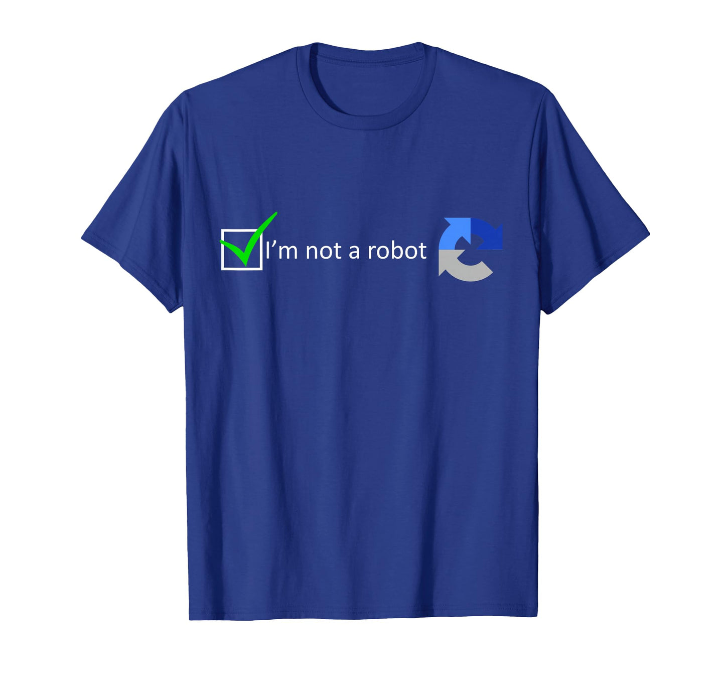 MathWare Unisex-Adults Black T-Shirt - Funny Nerdy I'm not a Robot test - Short Sleeve - Modern Classic - Robot Theme - Gaming, Coding - Letter Print - Embroidery - Size: Small