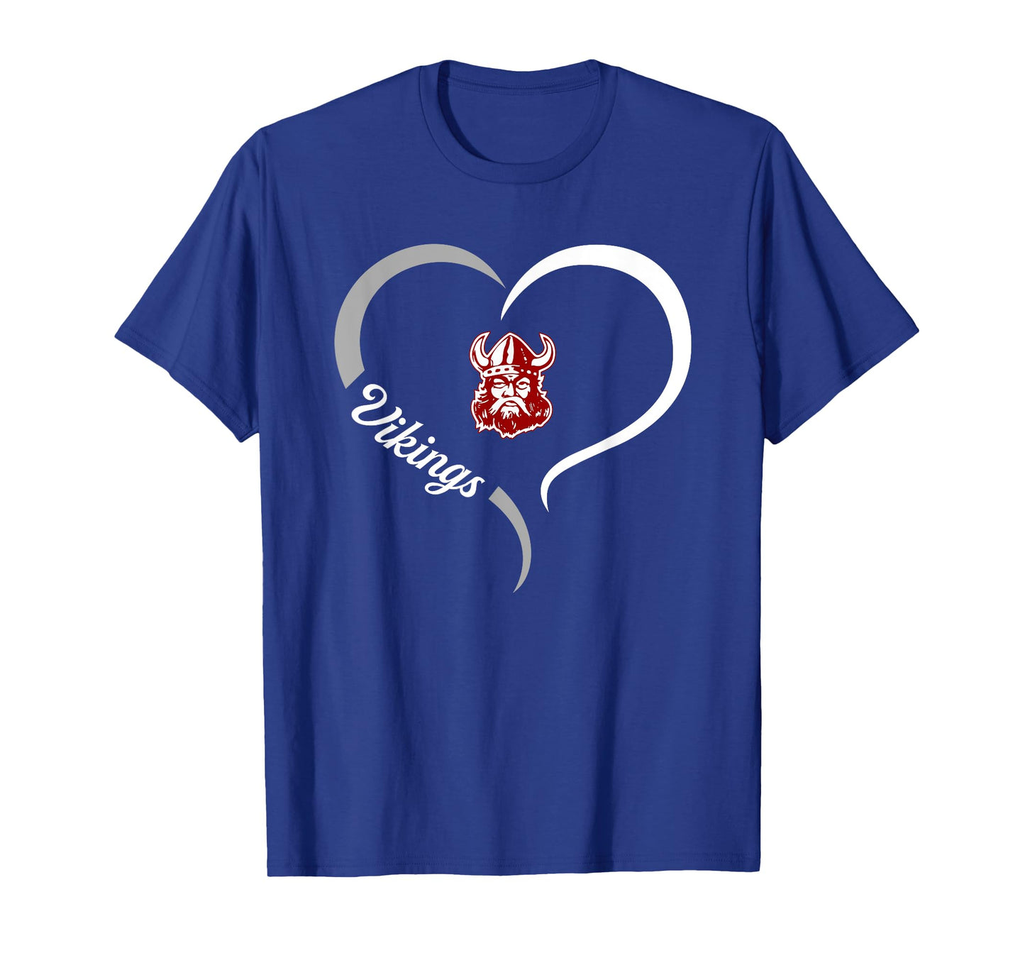 Lowndes Vikings Logo Half Heart Slogan HS T-Shirt